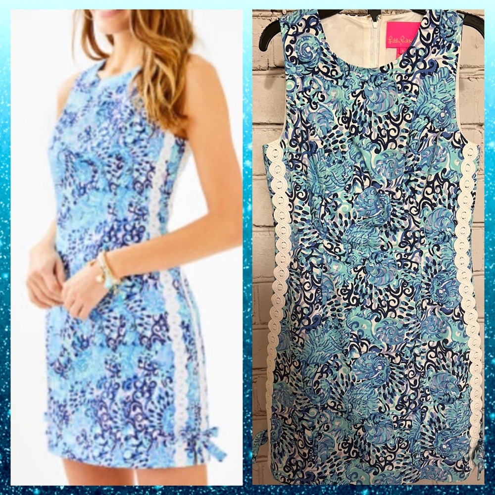 Lilly Pulitzer Mila Shift size 0, Light Aqua Spritz